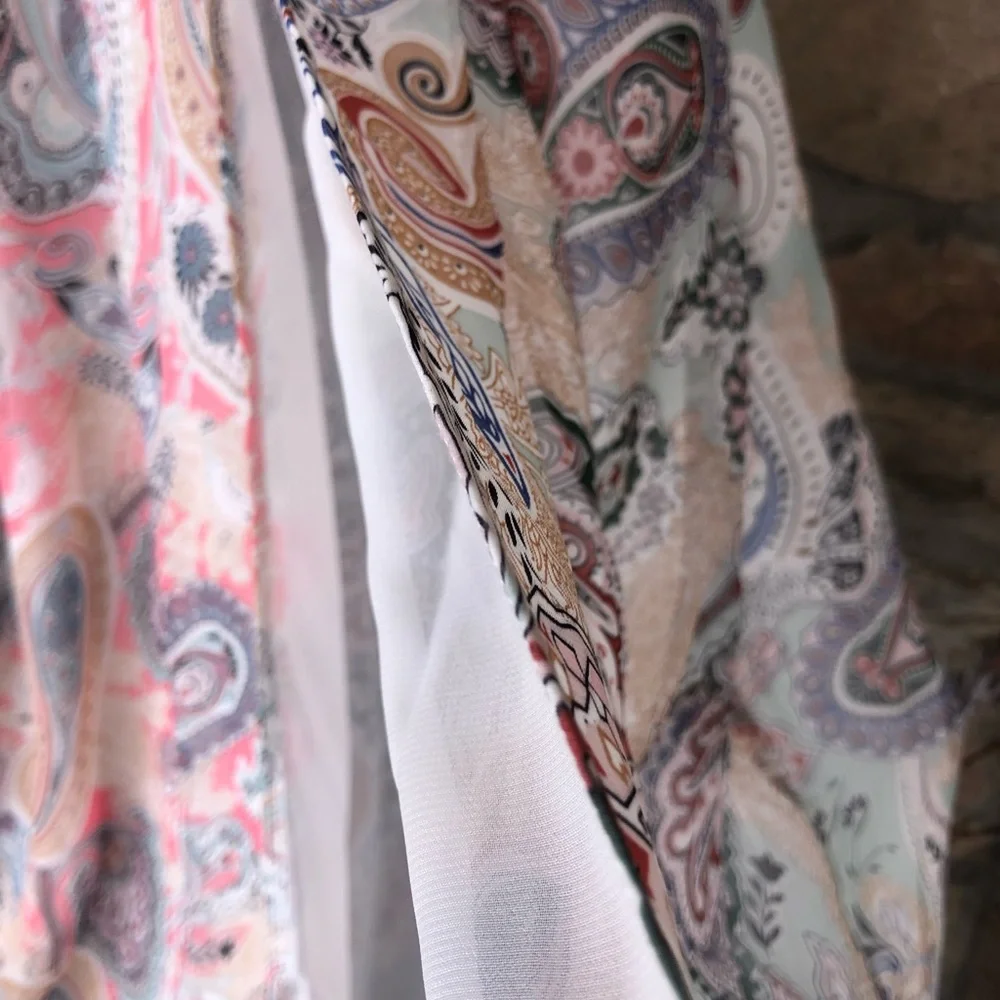 NWT Soieblu Baltic Born Strapless Paisley Print Maxi Dress Pastel Size Large - Picture 9 of 14